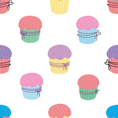 Easter cakces seamless pattern