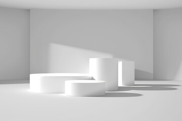 white stage background pedestal podium product display to show product purple background 3d