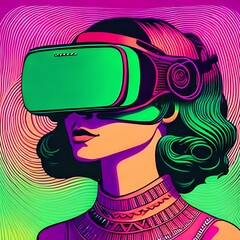 Retro Person in Virtual Reality