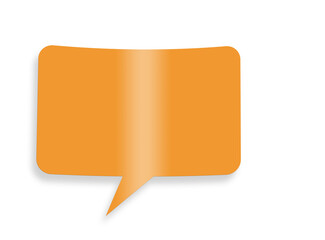 Braune Sprechblase vor weißem Hintergrund