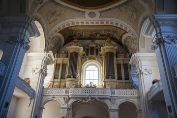 Interior baroque church in Rot an der Rot, Germany