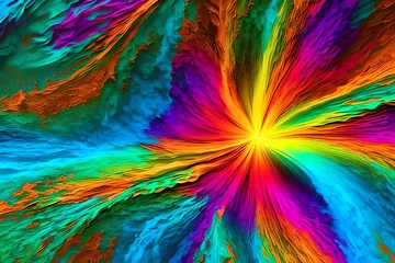 Photo sur Plexiglas Mélange de couleurs Nahaufnahme Kristalle Bunt Abstrakt FarbenprÃ¤chtig Colorful Cristal Macro Digital Art Cover Hintergrund Background Illustration. Generative AI