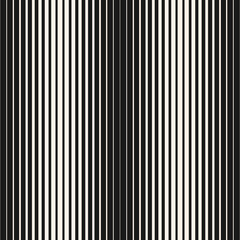 Halftone seamless pattern. Vector geometric half-tone background with straight thin and thick lines. Black and white striped texture. Gradient transition effect. Modern abstract graphic geo design