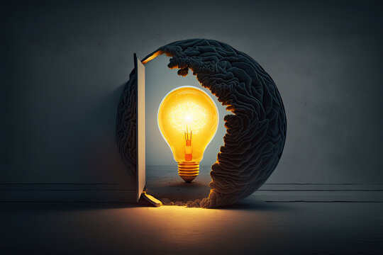 Bright idea for business growth, Innovation, creativity, strategy, development, success, profitability, ai, expansion, vision, planning, 