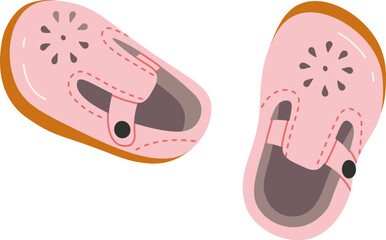 Shoes pair for kids flat illustration Fashionable footwear