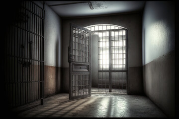 Behind Bars: A Glimpse into a Prison Cell. Generative Ai