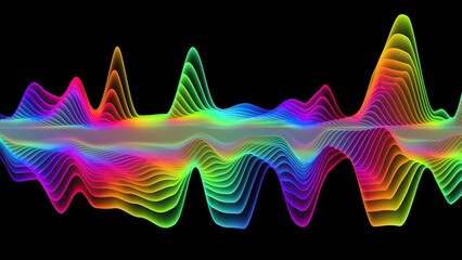 Wave line flowing rainbow color