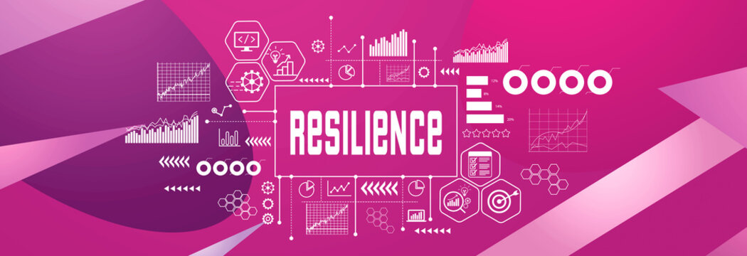 Resilience theme on a geometric pattern background