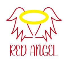 Red angel logo for company
