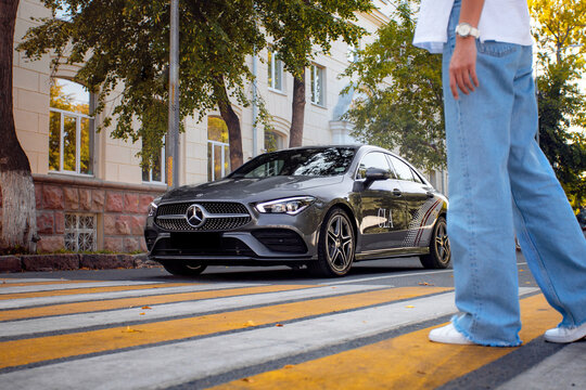 person in the street Mercedes CLA