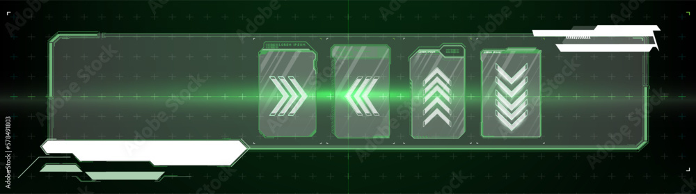 Poster game futuristic digital display, hud tech future frame. information box bars, modern digital frame l
