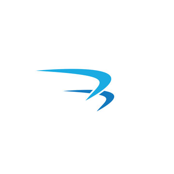 Abstracted flying swallow wings. vector symbol