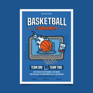 Basketball Flyer Print Template