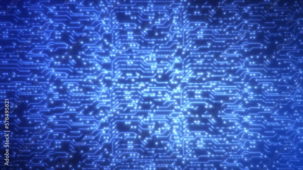 Poster abstract background of blue computer circuit boards digital hi-tech futuristic of lines and dots. vi