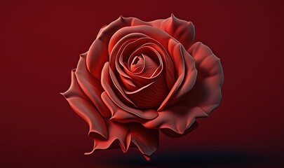  a red rose is shown on a red background with a black background and a red background with a red rose in the center of the image.  generative ai
