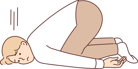 Lazy boy lying on floor