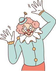 Funny clown performing