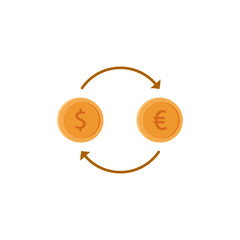 Money exchange. Financial operations. Vector illustration.