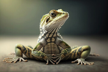 Fototapeta premium lizard in a yoga pose