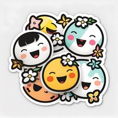 Obraz na płótnie Canvas Cute Kawaii Sticker - Generative AI