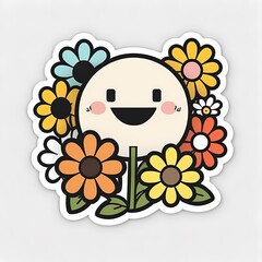 Naklejka premium Cute Kawaii Sticker - Generative AI