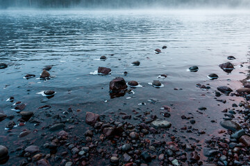 Foggy morning by the river