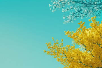 Summer Background in Yellow and Sky Blue Style - Yellow and Blue Summer Wallpapers Series - Yellow Blue Summer Backdrop created with Generative AI technology