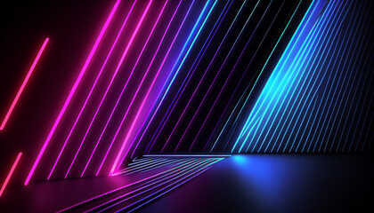 Linhas neon noturnas IA Generativa