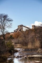 Abandoned zinc mines near to Kirki village North Evros Greece environmental effects.