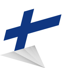 Obraz premium Flag of Finland, modern pin flag