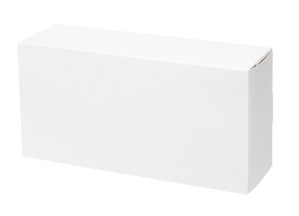 Blank white cardboard box isolated on transparent background