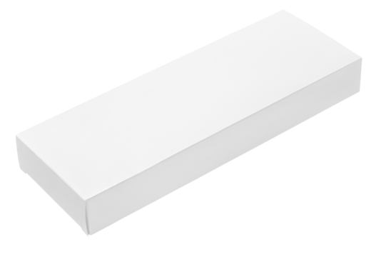 Flat long paper or cardboard box template for chocolate isolated on transparent background