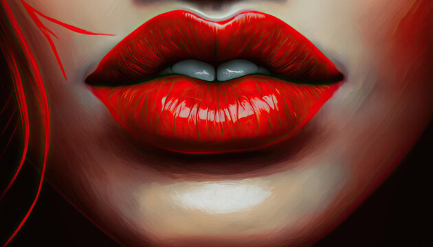 big plump red lips