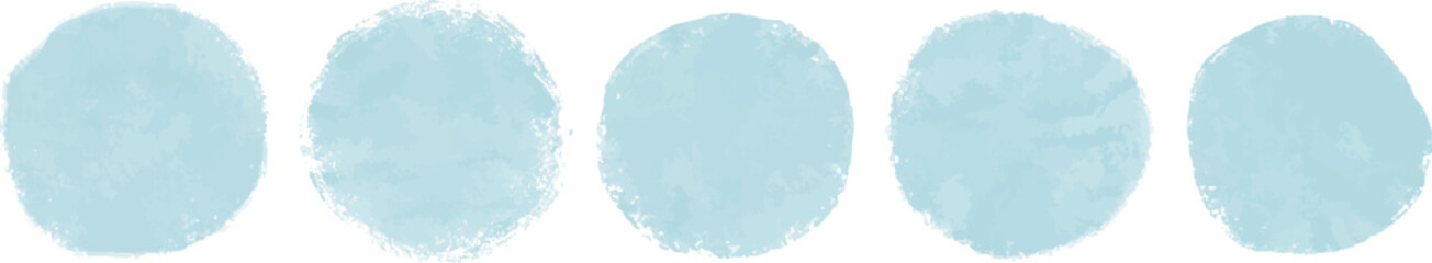 Blue circle  stroke and sptamp vector set. Grunge round shapes design art elements vector