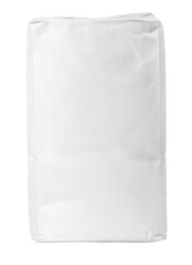 Blank paper bag package of flour isolated on transparent background