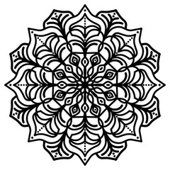 Mandala pattern abstract floral ornament