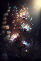 beautiful flowers in ethereal light