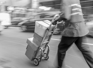 Delivery of goods on a cart