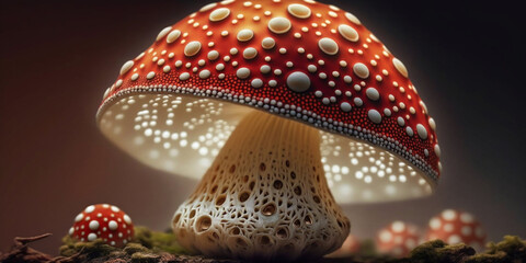 Photorealistic image of a mushroom. Generative AI