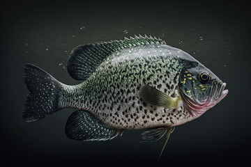 Crappie Sideview created with Generative AI Technology, ai, generative