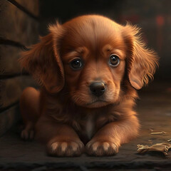 Obraz premium Portrait of a beautiful dog in studio, Generated by AI