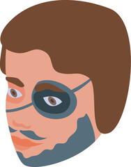 Pirate face painting icon isometric vector. Mask party. Color tiger