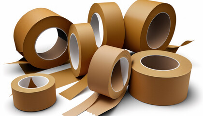 rolls of brown packing tape, created with generative ai tools