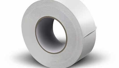 a roll of white pvc adhesive tape rolling on a flat surface, packing supplies, for moving, generated with ai tools