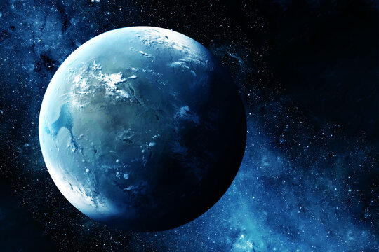 Exoplanet suitable for life. Elements of this image furnishing NASA.