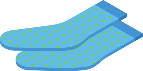 Blue socks icon isometric vector. Cute pair. Fashion winter