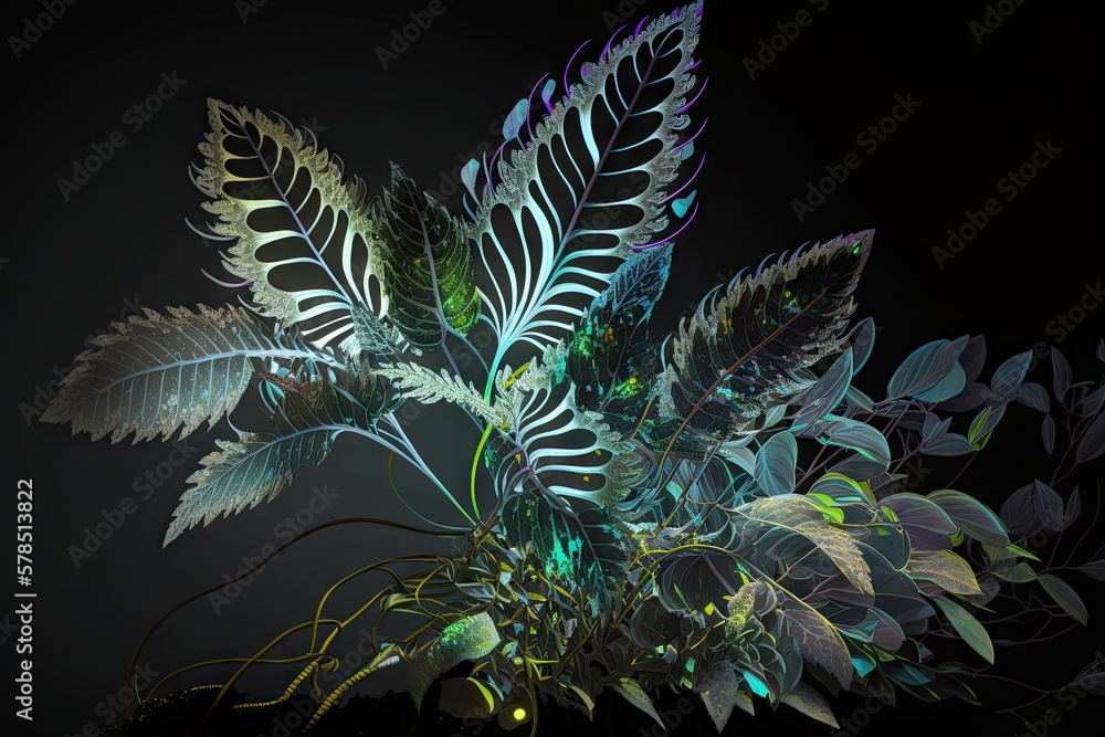 Poster falling into flux—mesmerizing unison of plant life and machine learning generative ai