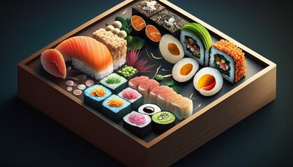 Savor the Flavor of Sushi: Delicious Rolls in Every Shot. AI Generative.
