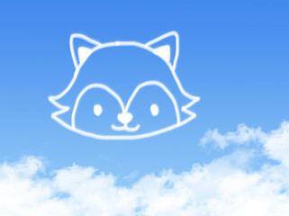 fox shape clouds in the blue sky