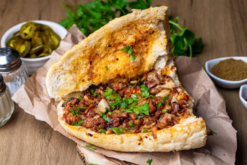 Traditional Turkish Food Kokorec. Izmir kokorec